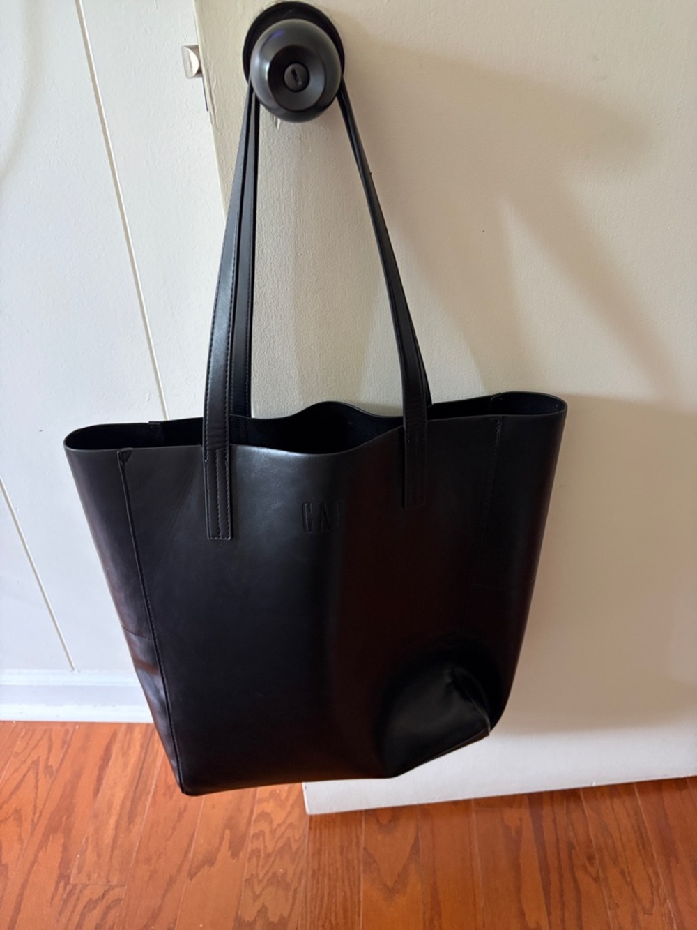 GAP Black Leather Tote Bag